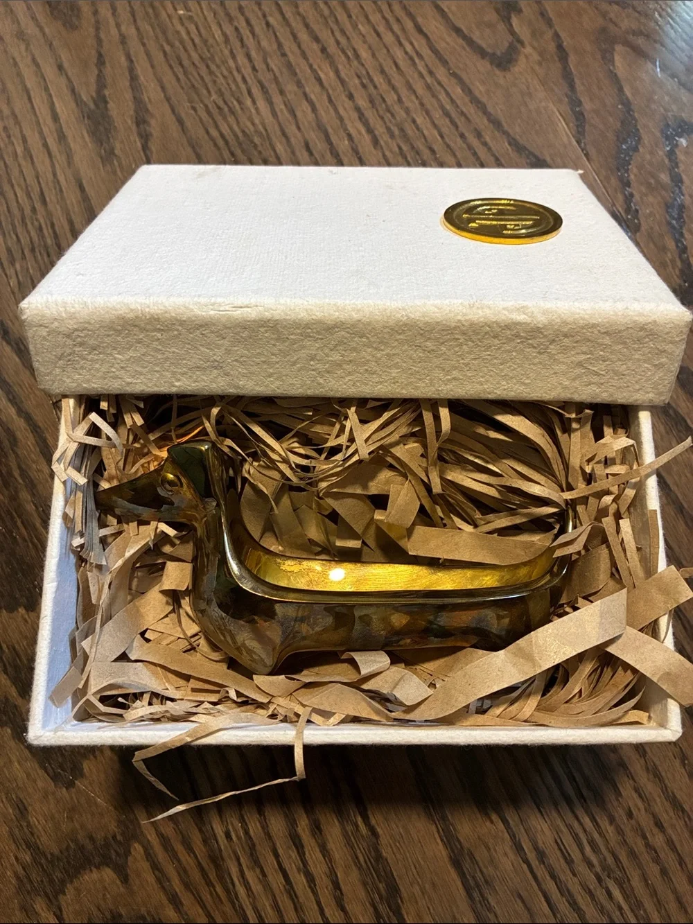 Jonathan Adler Brass dachshund ring bowl